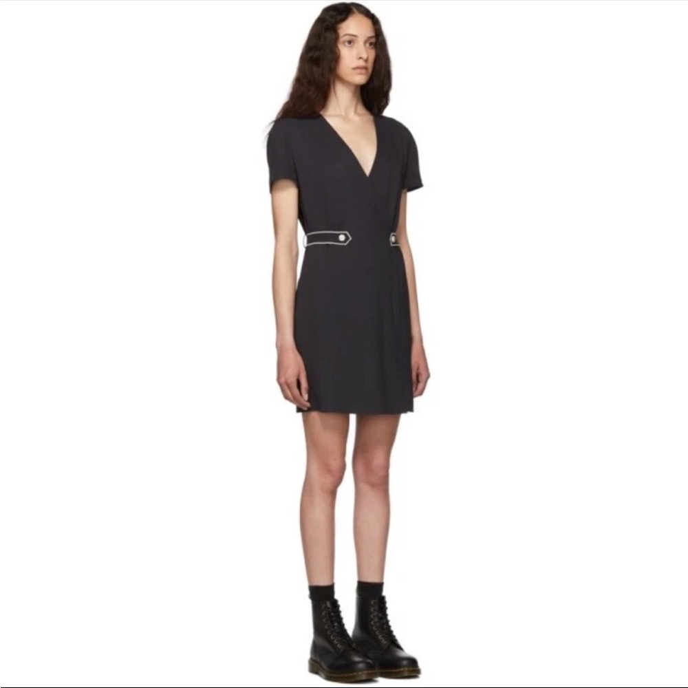 Rag & Bone Tabitha Short Sleeve Black Mini Dress